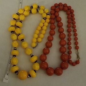 Vintage necklaces (x2) Orange and Yellow